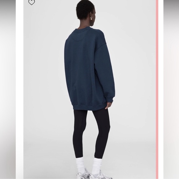 Anine Bing Navy Oversized Crewneck Sz XS A-08-5205-420 - Picture 4 of 14